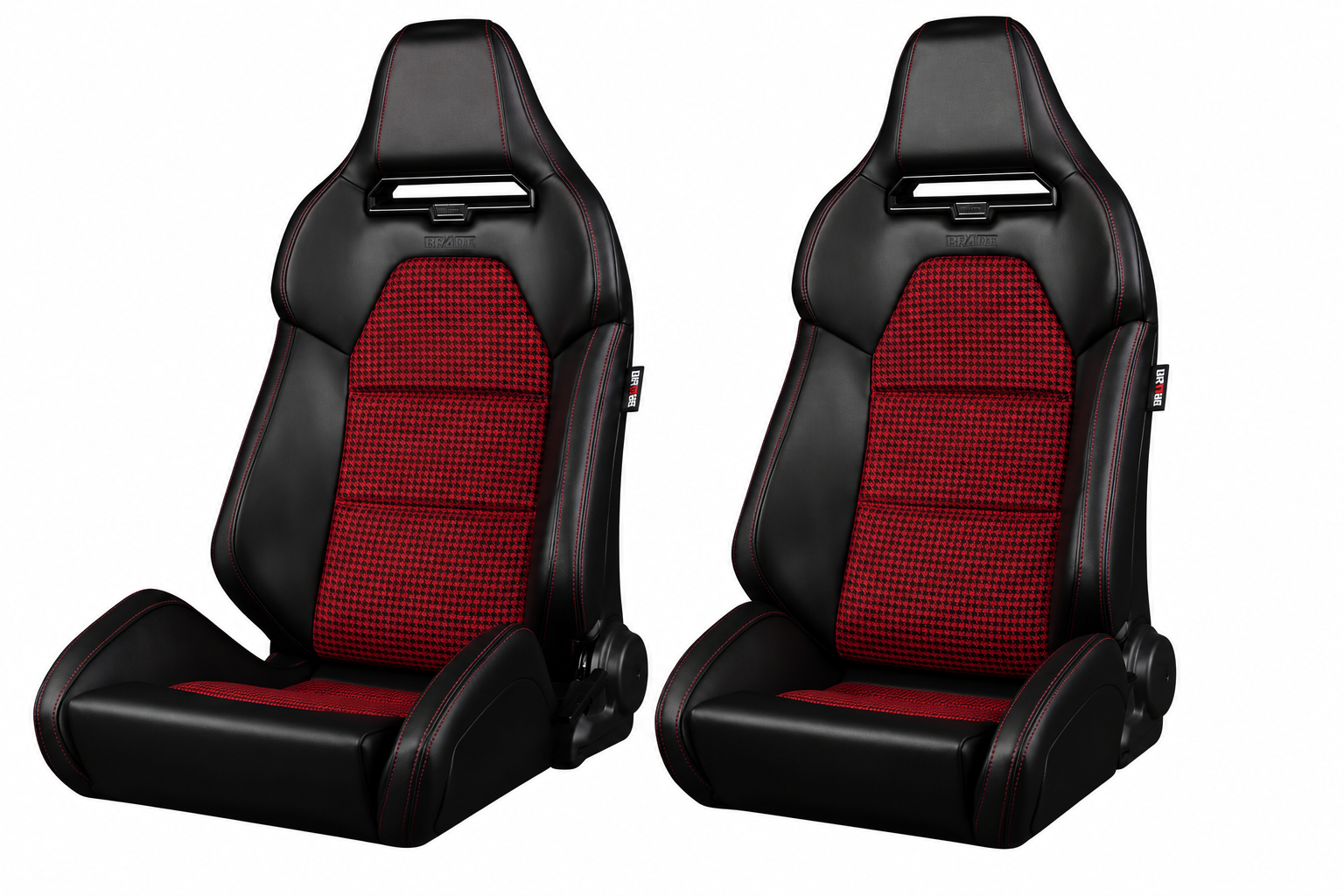 Braum Viper X Series Black Leatherette with Red Houndstooth Sport Reclinable Seats